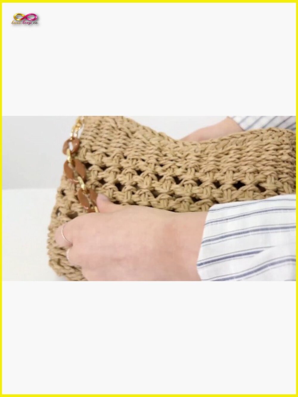 Handmade Straw Woven Crossbody Bag Hobo Shoulder Purse Summer Beach Boho - Picture 7 of 7